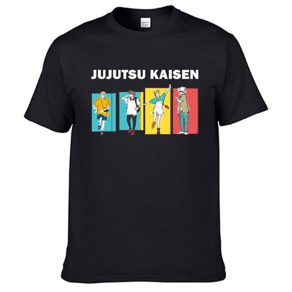 

men's t-shirts jujutsu kaisen anime men women t shirt gojo satoru yuji itadori summer tee streetwear japanese harajuku print, White;black