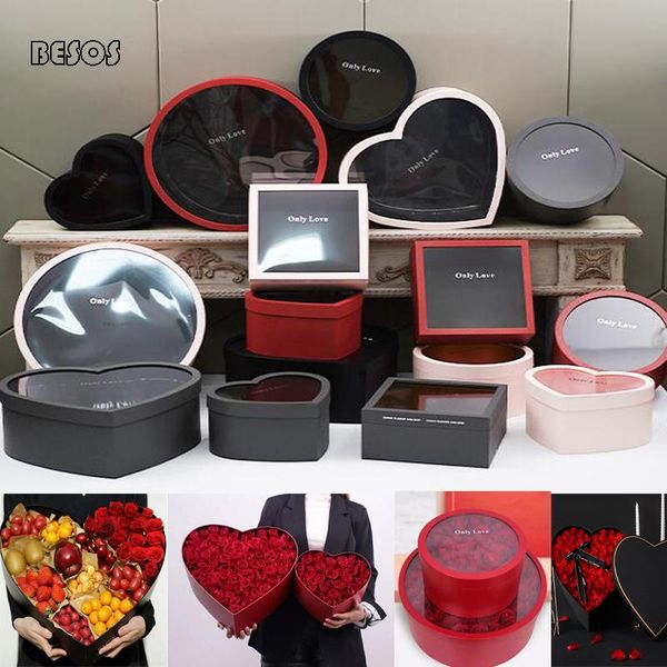 

gift wrap large size heart shaped round square color hollow out box party wedding festival flowers fruit cake decoration