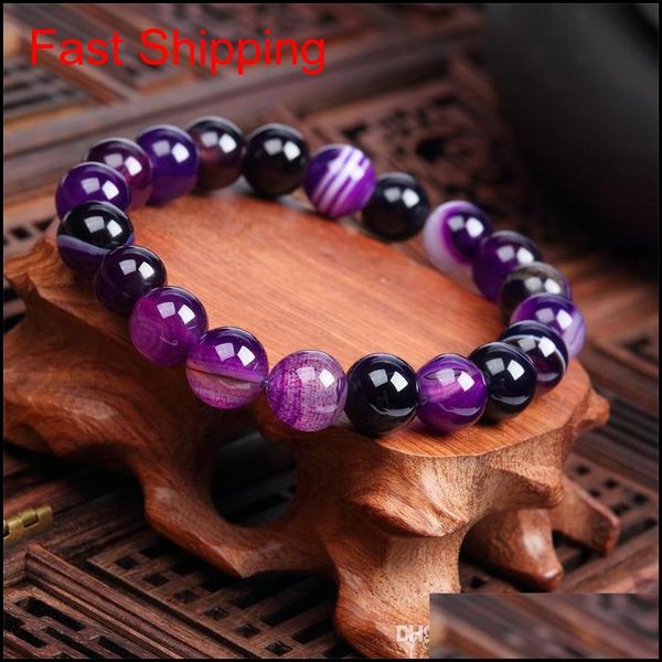 

8mm fashion brand luxury natural stone healing crystal stretch beaded bracelet women men handmade precious gemsto qylmzx beauty888, Black