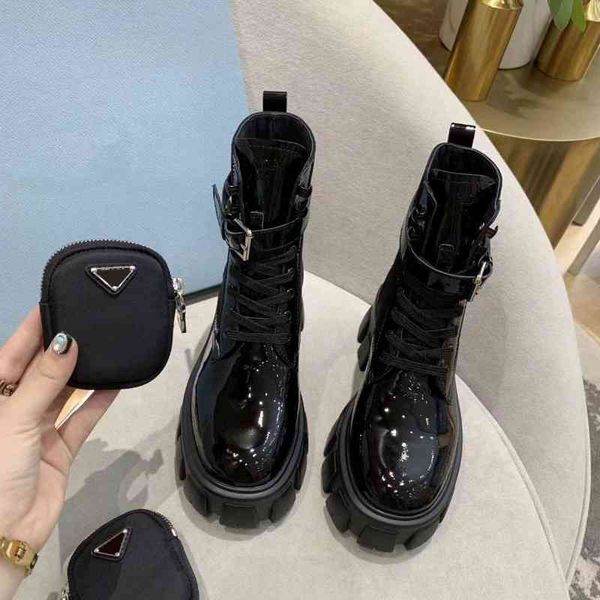 

women's boots 2021 new fashion muffin thick soled martin women's summer breathable pocket bag short, Black