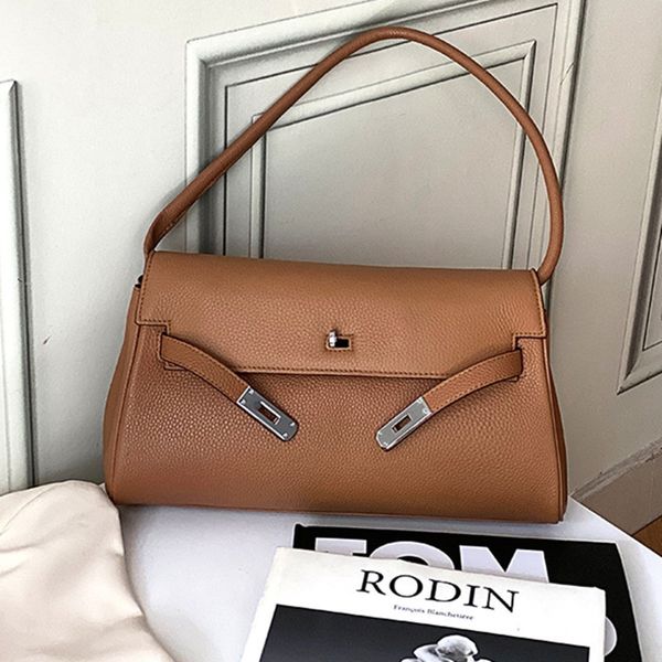 

design handbag 2021 new underarm bag with litchi pattern head leather oz4o