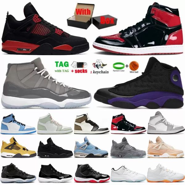 

mens basketball shoes jumpman 1 1s high og patent bred university blue dark mocha red thunder 4 4s black cat 11 11s cool grey women sport sn