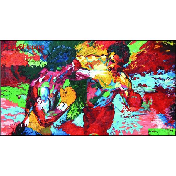 

unframed modern oil painting rocky vs apollo - leroy neiman boxing hd canvas print home decor living room bedroo qylzlr lipper