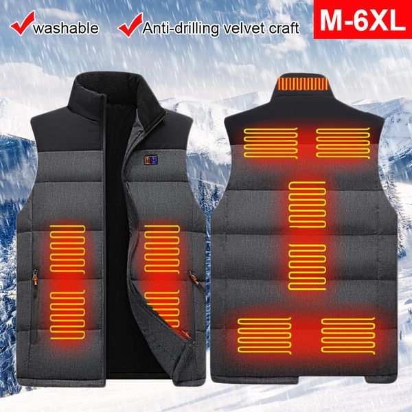 

men's and women's heating vt, 2 4 8 / 11 area warm clothing, very suitable for outdoor camping, with usb, winter, Black;white