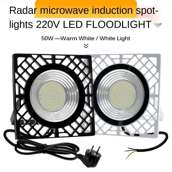 

floodlights 10pcs radar microwave human body induction led floodlight outdoor patch infrared 50w