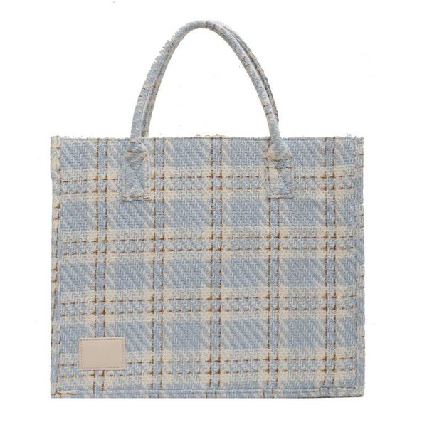 

evening bags wentou 2021 summer large-capacity woolen cloth plaid bag ladies fashion designer all-match practical handbag