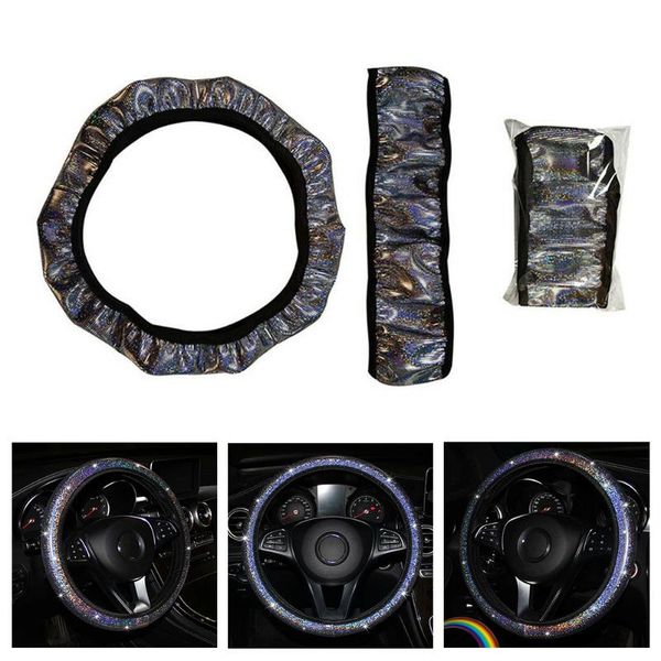 

steering wheel covers shining car cover easy install vehicle hubs not moves steering-wheel case glitter breathable anti-slip protector