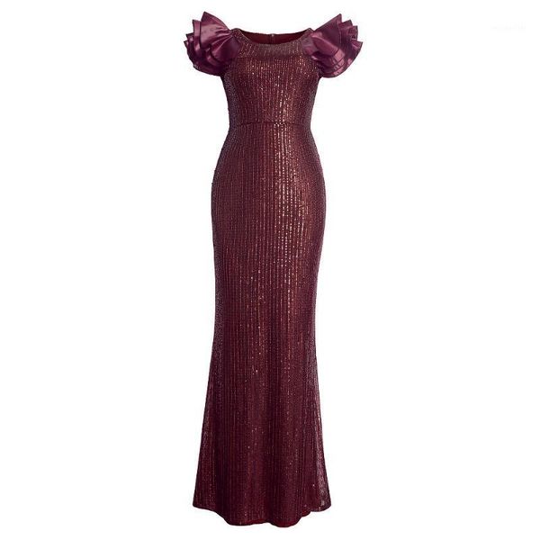 

ethnic clothing elastic sequins long maxi dress african dresses for women 2021 clothes fall bodycon christmas robe femme, Red