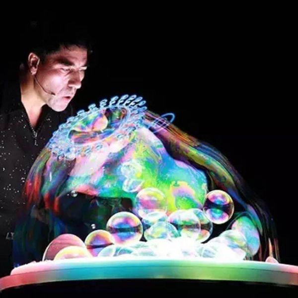 

party masks 6pcs/set jumbo colorful bubble wand blower toy set for kids summer outdoor fun 7in