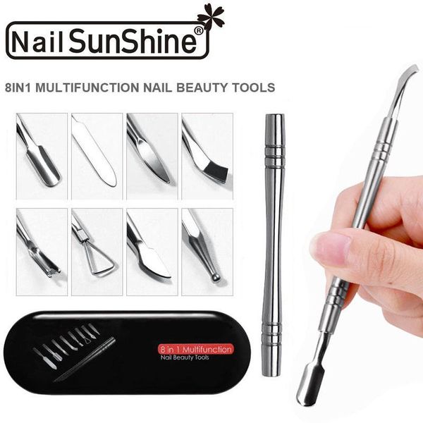 

nail art kits tools sets manicure set 8in1 stainless steel portable care shop tool hexagonal magnetic suction