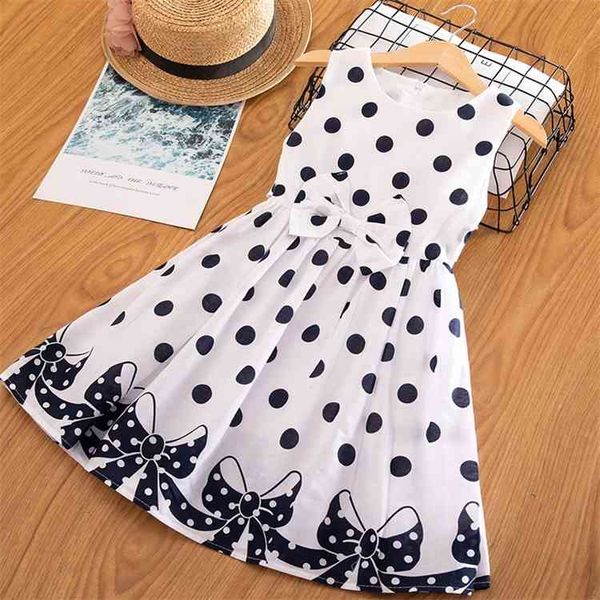 

3-12 years girls polka-dot dress 2022 summer sleeveless bow ball gown clothing kids baby princess dresses children clothes, Red;yellow