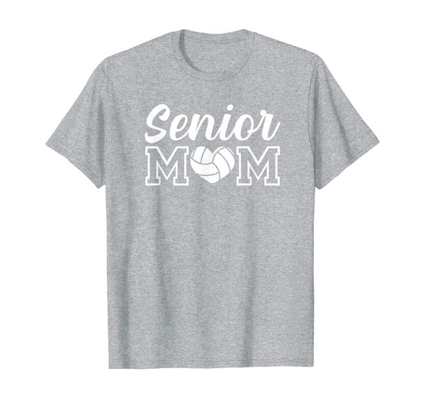 

senior mom heart volleyball mother gifts t-shirt, White;black