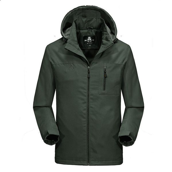 

military tactical windjack fashion hooded winter male fat warm gentlemen outside jas winddicht parka men, Black