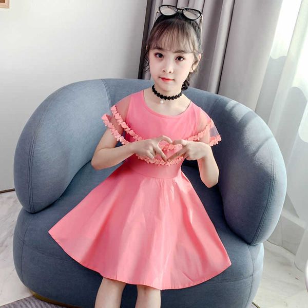 

clothing new children's girls casual dresses summer fashion shawl princess dresses 12 year kids party dresses 8 sweet 9 clothes, Red;yellow