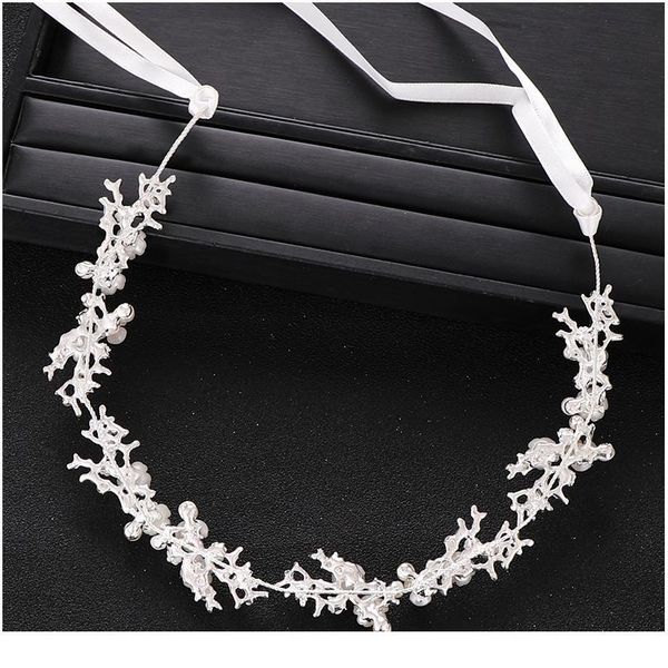 

handmade wedding hair accessories pearl crystal headband bridal headdress silver color princess headband prom tiara acc qylqbv