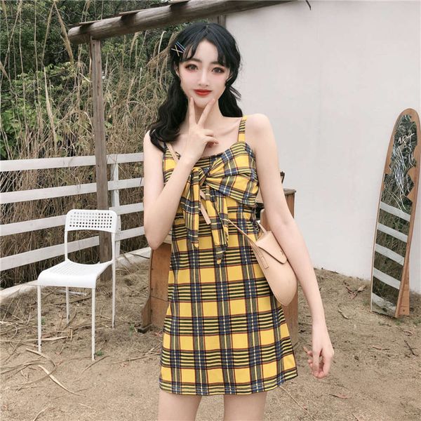 

suspender plaid dress for women, Gray