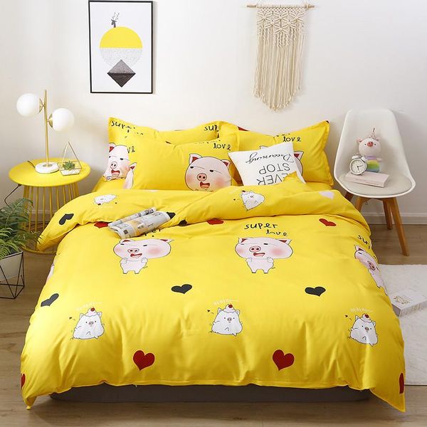 

bedding sets home textile pig elephant fashion duvet cover bed sheet pillow case single double  king for set
