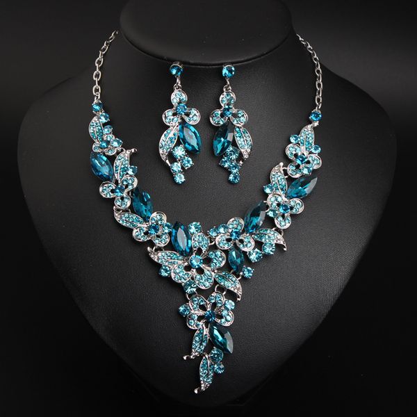 

jewelry set crystal necklace short collarbone fashion dress banquet accessories women, Slivery;golden
