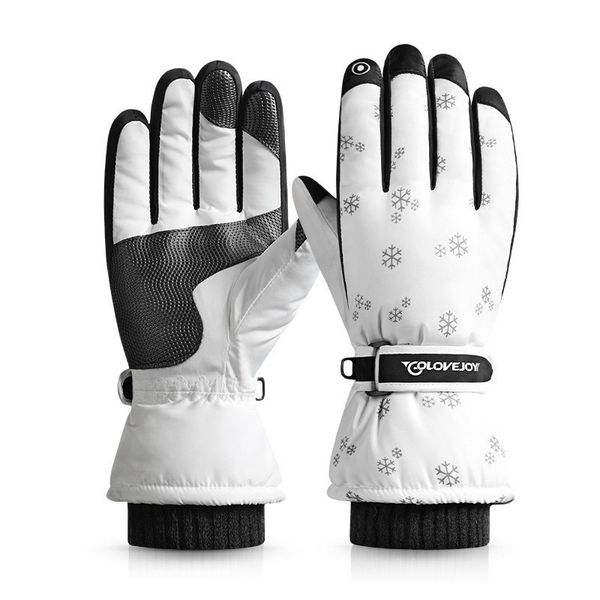 

soft keep warm lining waterproof anti-slip ski gloves for women, Blue;gray