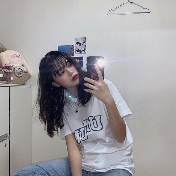 

women's t-shirt 4 sizes causal loose basic all match fashion cute simple letter printed short sleeve women female summer street t-shirt, White