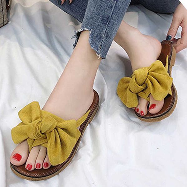 

hengsong 2021 new summer bow sandals inside outdoor slippers beach women's fashion shoes, Black
