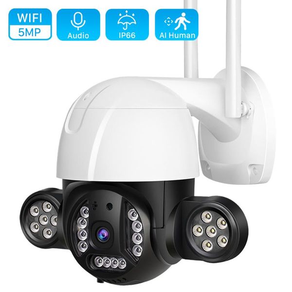 

cameras 5mp 12pcs floodlights ptz wifi camera outdoor 3mp ai human detection alarm wireless 30m color night vision ip