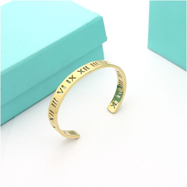 

luxury jewelry designer rose gold bracelets for women open cuff bracelets fashion letter bangle luxury designer jewelry with stamp, Golden;silver