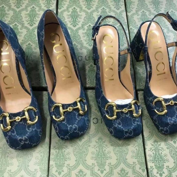 

g heel horse 2021 women's buckle summer thick new square head retro mary jane shoes shallow mouth back empty sandals yw yw, Black