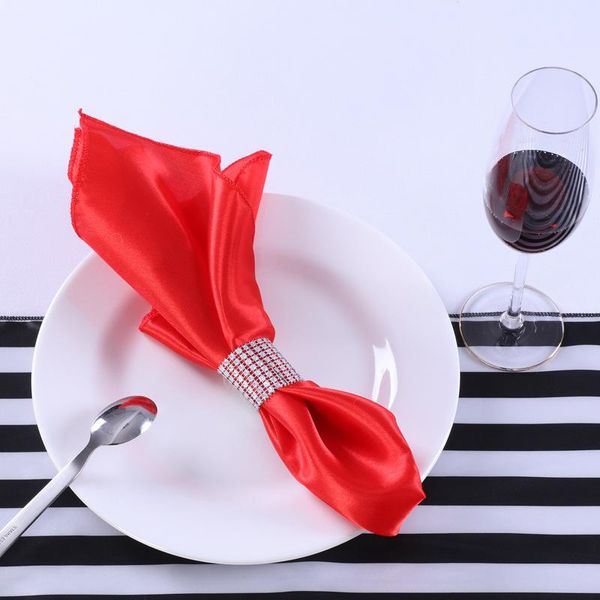 

table cloth square tablecloth napkin wedding birthday decoration embroidery 12 pieces/batch polyester 50 cm colorful