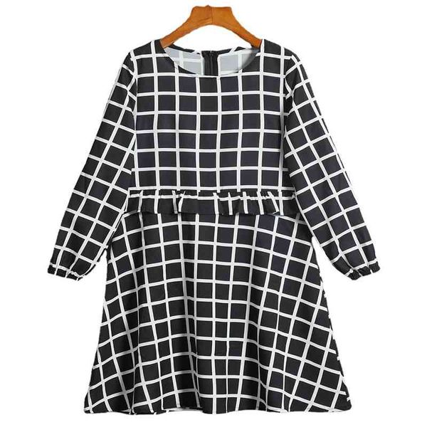 

plaid black princess dress cotton women's long sleeved spring and autumn girls' dress, Red;yellow