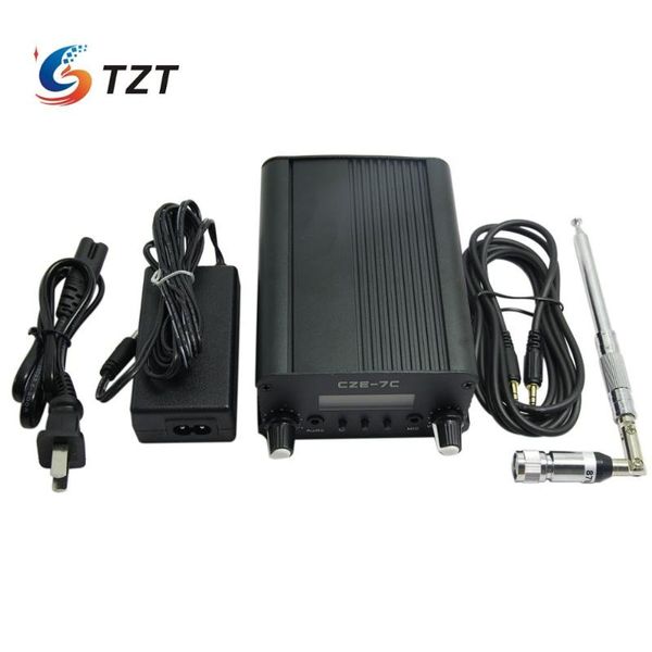 

smart home control tzt cze-7c pll fm transmitter radio broadcast station 1w/7w stereo frequency 76-108mhz pro campus amplifiers lcd backligh