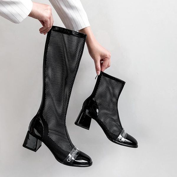 

boots 2021 women ankle for summer shoes genuine leather high heel woman tow style, Black