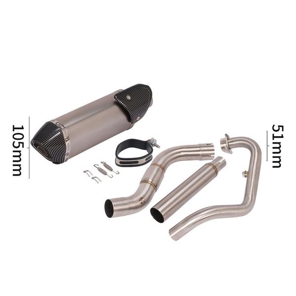 

motorcycle exhaust system for zontes zt310r 310t 310x muffler db killer pipe slip on front header link tube stainless steel