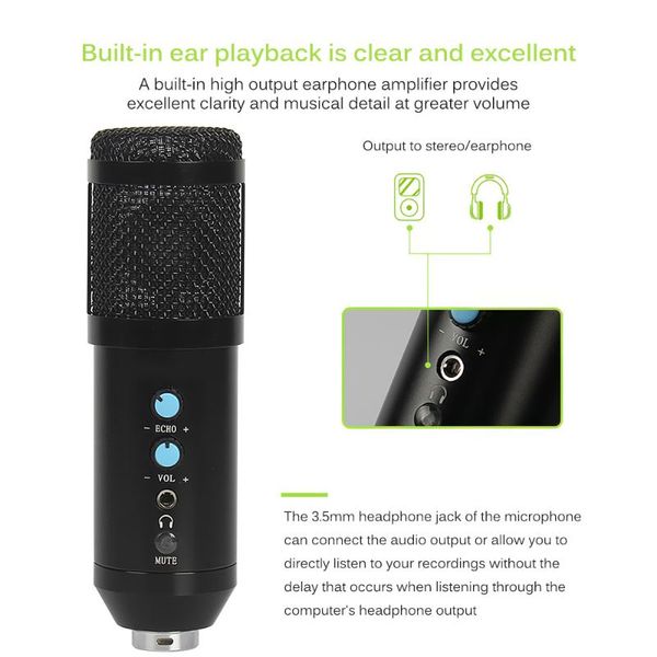 

microphones 2021 condenser microphone home stereo mic desktripod for youtube pc video skype chatting gaming podcast recording