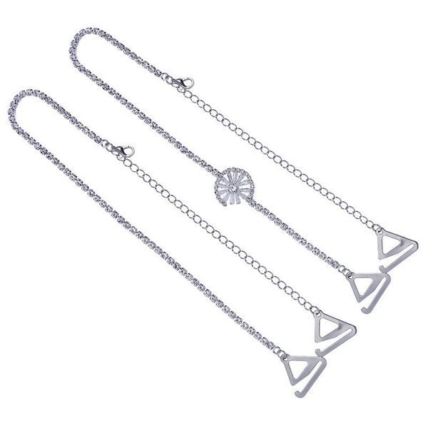 

chains women fashion adjustable bra holder anti skid strap rhinestone crystal shoulder chain flower butterfly wedding bridal jewelry, Silver
