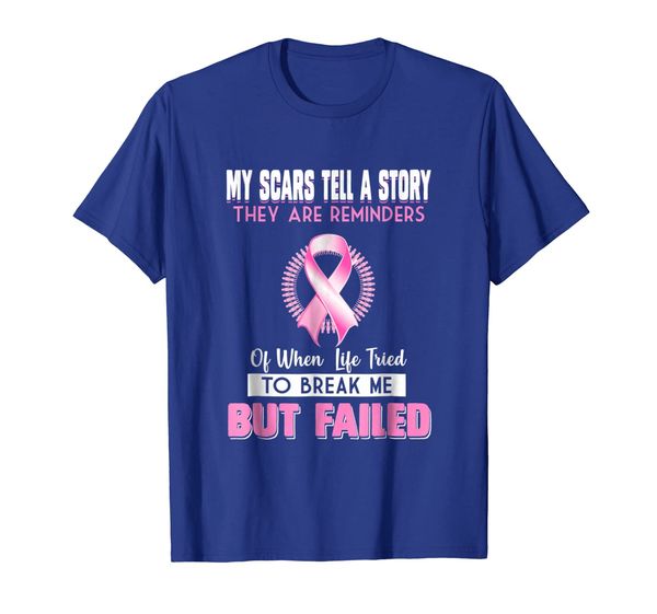 

my scars tell a story t shirt for breast cancer awareness, White;black