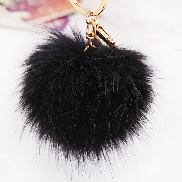 

a new fashion unique faux rabbit fur ball flower key chains rings holder bag pendant pompom keyrings keychains for car for women k284, Slivery;golden