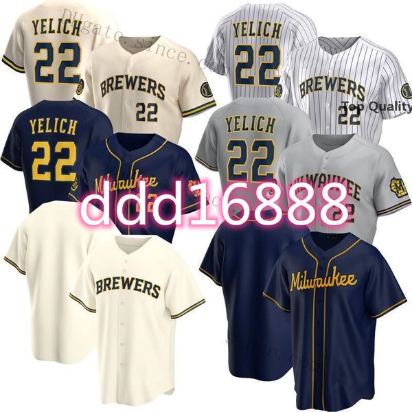 

milwaukee 22 christian yelich 19 robin yount jersey brandon woodruff lorenzo cain devin williams kolten wong vogelbach baseball jerseys, Blue;black