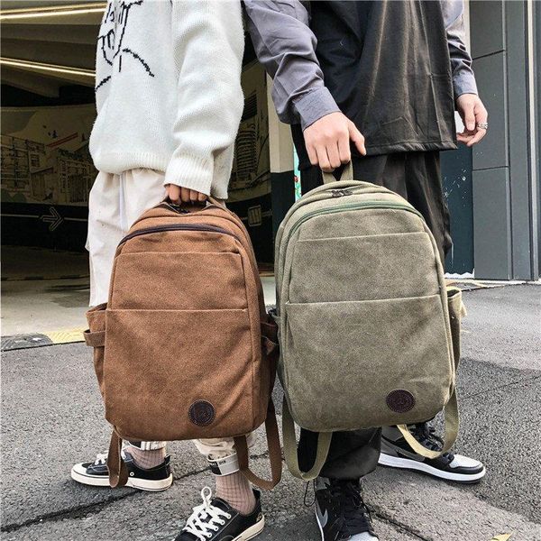 

backpack men and women 2021 casual canvas ladies travel bag for girls lapschool