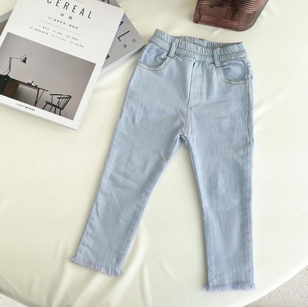 

2021 new arrival girls denim long pants spring fashion kids jean pants 2-7 years yx352, Blue