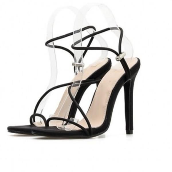 

high heel sandal for women female shoe 2021 summer candy colors high-heeled girls comfort new stiletto velvet fashion beige, Black