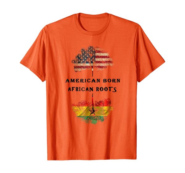 

american born, african roots t-shirt, White;black