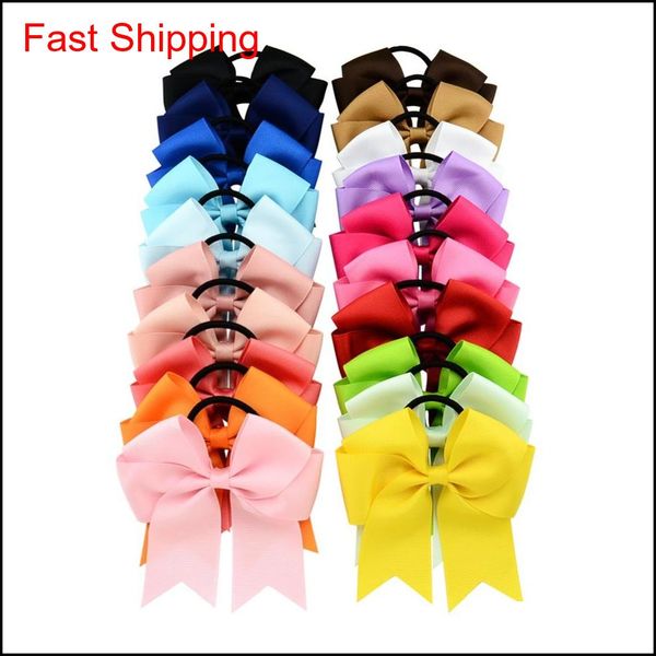 

20pcs/lot 4.5 inch solid elastic tie rope hair band kids bands bow ha qylujo pingtoy, Slivery;white