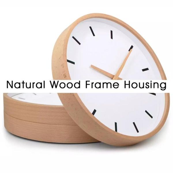 

wall clocks clock wood frame 12in round