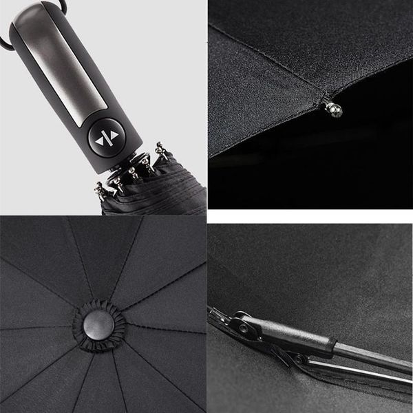 

full matic oversize reinforced umbrella three folding windproof business umbrella male female parasol umbrella ra qylcwo