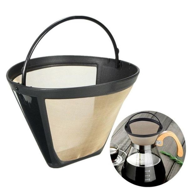 

coffee filters tea tool filter mesh washable with handle 1pc black