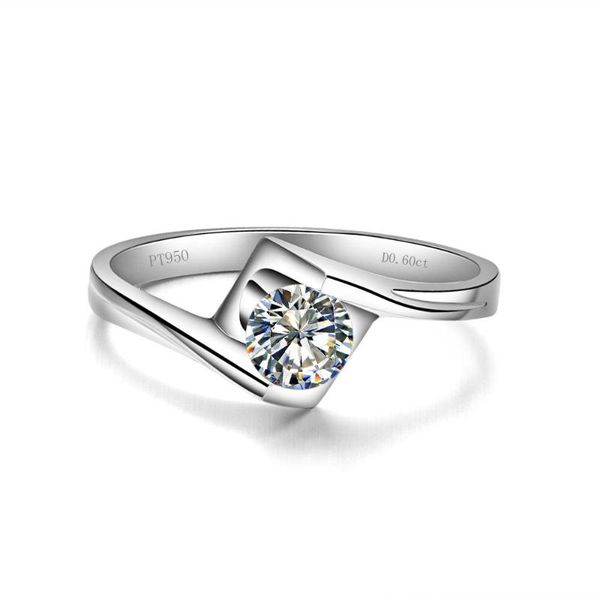 

cluster rings 0.5 angel kiss pleasant real moissanite women anniversary ring pure white gold 14k au585 party gift for girl, Golden;silver