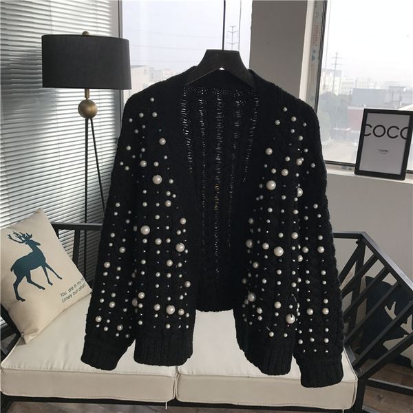 

spring autumn artisanal frizzy nightgown torsion mesh cardigans v women's sweater ta37028 2qfk, White;black