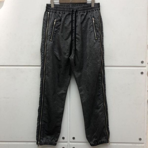 

men's pants zipper multi pocket cargo men women joggers drawstring sweatpants slightly loose casual trousers outdoor, Black