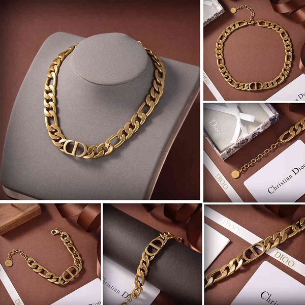 

new family necklace in 2021 red cd letter high version bracelet, Silver